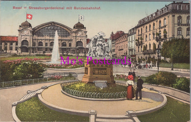Switzerland Postcard - Basel, Strassburgerdenkmal Mit Bundesbahnhof DZ292