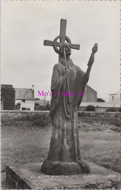 Northumberland Postcard - St Aidan Memorial, Holy Island  SW14398