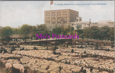 Norfolk Postcard - Norwich Castle and Cattle Market  SW14420