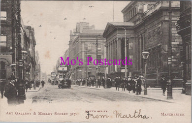 Lancashire Postcard - Manchester Art Gallery and Mosley Street  SW14424