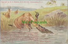 Load image into Gallery viewer, Animal Postcard - Crocodile and Hartebeeste   SW13994
