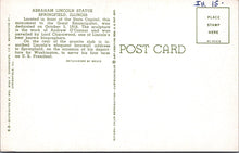Load image into Gallery viewer, America Postcard - Abraham Lincoln Statue, Springfield, Illinois SW16554