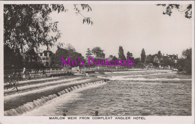 Buckinghamshire Postcard - Marlow Weir From Compleat Angler Hotel  DZ185
