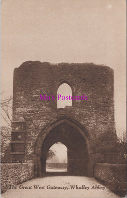 Lancashire Postcard - Whalley Abbey, The Great West Gateway  DZ246