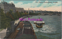 Load image into Gallery viewer, London Postcard - The Thames Embankment, A Steamer  SW16696