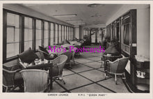 Load image into Gallery viewer, Shipping Postcard - R.M.S."Queen Mary" Ocean Liner. Garden Lounge  SW14936