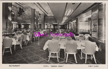 Load image into Gallery viewer, Shipping Postcard - R.M.S."Queen Mary" Ocean Liner. First Class Restaurant  SW14939