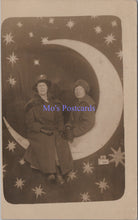 Load image into Gallery viewer, Social History Postcard - Two Ladies Sat Inside The Moon  DZ60
