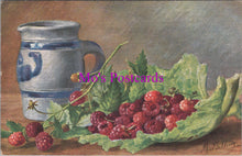 Load image into Gallery viewer, Food and Drink Postcard - Raspberries and a Jug. Artist M.Billing SW15185