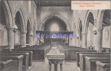 Herefordshire Postcard - Bosbury Church Interior, Near Ledbury  DC1952