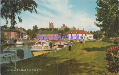 Cambridgeshire Postcard - The River Great Ouse at Ely   DC1966