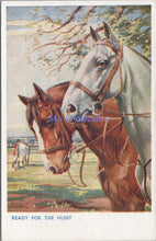 Load image into Gallery viewer, Animals Postcard - Horses Ready For The Hunt  SW14370
