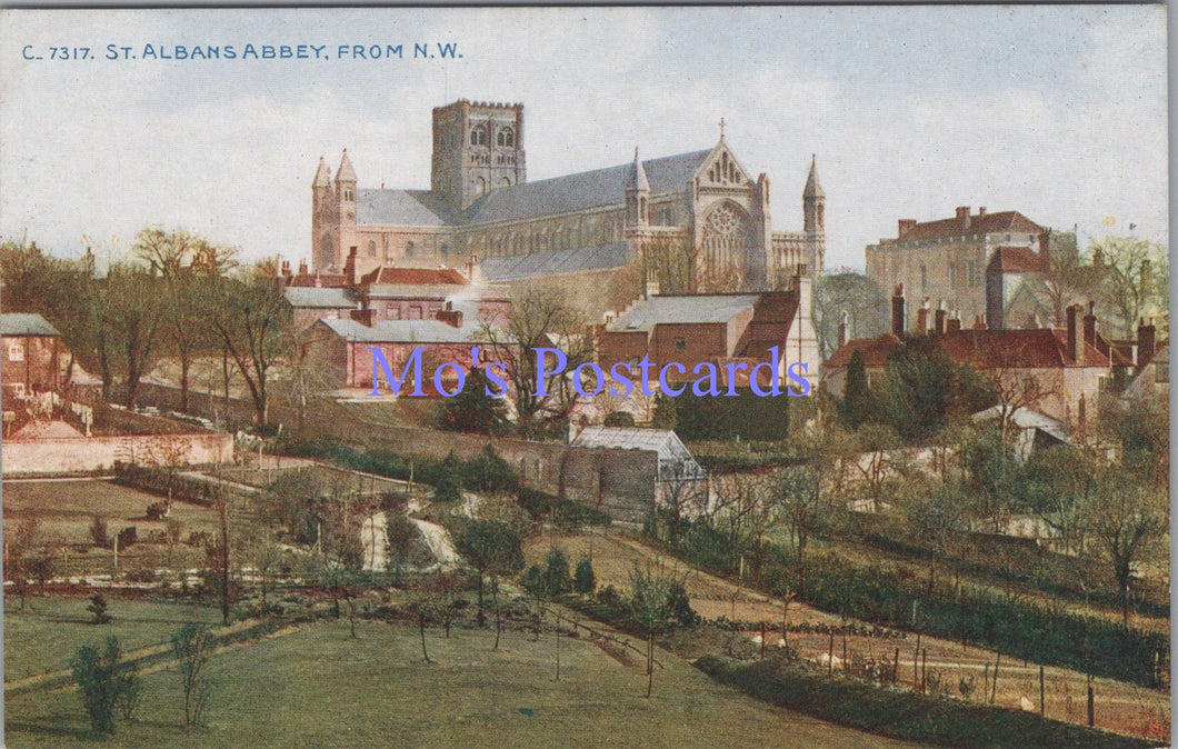 Hertfordshire Postcard - St Albans Abbey From North West   SW14383