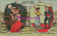 Load image into Gallery viewer, Comic Postcard - Marriage, Married Life, Spoon, Fork, Cutlery SW14612