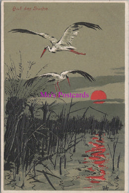 Embossed Animals Postcard - Birds, Storks SW14231