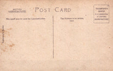 Load image into Gallery viewer, Back of a vintage postcard with text and 'British Manufacture' label.