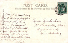 Load image into Gallery viewer, Vintage postcard with handwritten text and a stamp, featuring the address 'Miss Makeham'.
