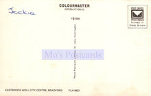Load image into Gallery viewer, Back of a postcard with 'Colourmaster International' and 'Mo's Postcards' branding.