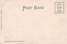 Load image into Gallery viewer, Vintage postcard with text and stamp placeholder on beige background