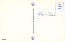 Load image into Gallery viewer, Vintage postcard with Boy Scouts of America logo and text on a light background