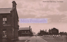 Load image into Gallery viewer, Vintage black and white photo of Hyderabad Barracks with 'Mo's Postcards' text overlay.