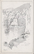 Load image into Gallery viewer, Cornwall Postcard - Artist Pencil Sketch of Polperro SW17203