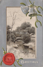 Load image into Gallery viewer, Embossed Greetings Postcard - Xmas Greetings, River Scene   SW17891