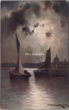 Load image into Gallery viewer, Art Postcard - Moonlight on The River, Artist Professor Van Hier SW18293
