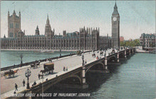 Load image into Gallery viewer, London Postcard - Westminster Bridge and Houses of Parliament  SW17030