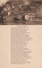 Load image into Gallery viewer, Vintage-style image of a cottage with a poem titled 'Bird in Hand' by Old Mauds Lee.