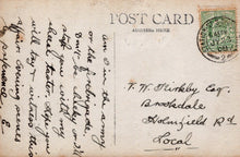 Load image into Gallery viewer, Vintage postcard with handwritten text and a stamp, featuring the word 'Postcard' at the top.
