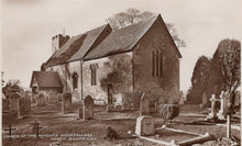 Load image into Gallery viewer, Vintage photograph of a church with gravestones in a cemetery