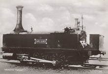 Load image into Gallery viewer, Black and white image of a steam locomotive with 'Carlsund' branding.