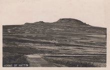 Load image into Gallery viewer, Black and white photograph of a landscape with 'Horns of Hattin' text