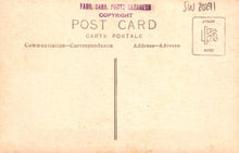 Load image into Gallery viewer, Vintage postcard with text and a stamp on a beige background