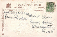 Load image into Gallery viewer, Greetings Postcard - Merry Christmas, Dog Sat in a Basket of Flowers   SX144