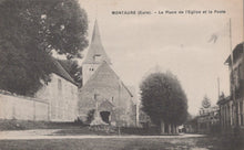 Load image into Gallery viewer, France Postcard - Montaure (Eure) La Place De L'Eglise Et La Poste VT548