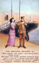 Load image into Gallery viewer, Bamforth Song Card Postcard - The Anchor's Weighed (2) SW18360