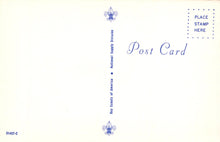 Load image into Gallery viewer, Vintage postcard with Boy Scouts of America logo and text on a light background