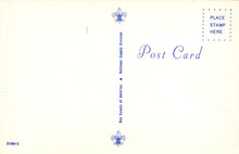 Load image into Gallery viewer, Vintage postcard with Boy Scouts of America logo and text on a light background