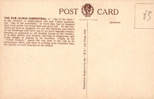 Load image into Gallery viewer, Back of a vintage postcard with text and a logo on a beige background