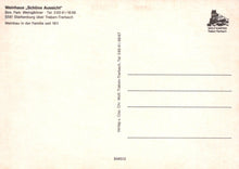 Load image into Gallery viewer, Back of a postcard with text and a logo, featuring contact information and branding.