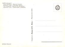 Load image into Gallery viewer, Back of a postcard with text and a logo, featuring a light gradient background.