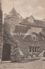 Load image into Gallery viewer, Vintage postcard of a large house with ivy-covered walls and a tower, labeled 'Mo's Postcards'.