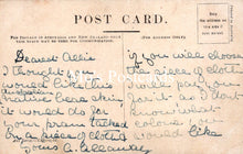 Load image into Gallery viewer, Vintage postcard with handwritten text on a white background