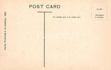 Load image into Gallery viewer, Vintage postcard with text and a stamp placeholder on a beige background