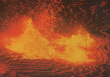 Load image into Gallery viewer, Close-up of glowing red and orange lava with a dark textured background