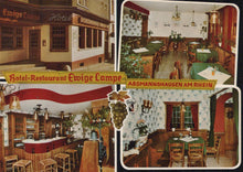 Load image into Gallery viewer, Collage of images from Hotel-Restaurant Ewige Lampe in Assmannshausen am Rhein, featuring interior views and exterior.