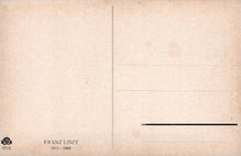 Load image into Gallery viewer, Vintage-style postcard with 'Franz Liszt' text and dates on a beige background