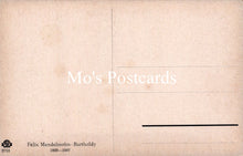 Load image into Gallery viewer, Vintage-style postcard with Mendelssohn-Bartholdy text on a beige background